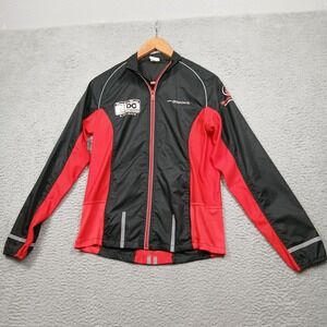 Brooks Running Women's Small Black Red Full‎ Zip Jacket DC Running Club